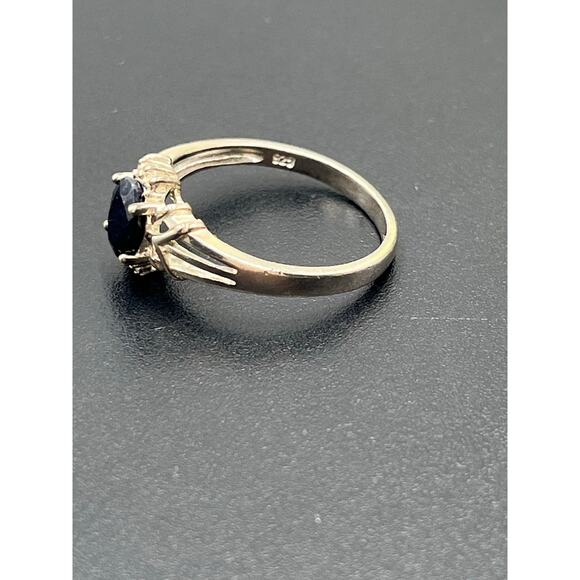 NV Signed Prong Set Oval Sapphire 925 Sterling Silver Ring Sz 9.50 - Picture 8 of 9